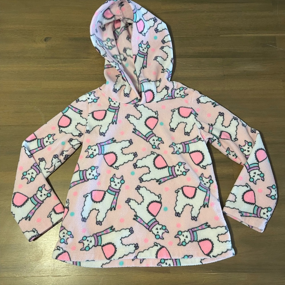 Kids Pink Llama Hoodie